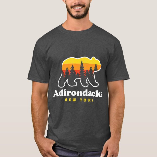 Adirondacks NY Bear Woods New York T-Shirt (Front)