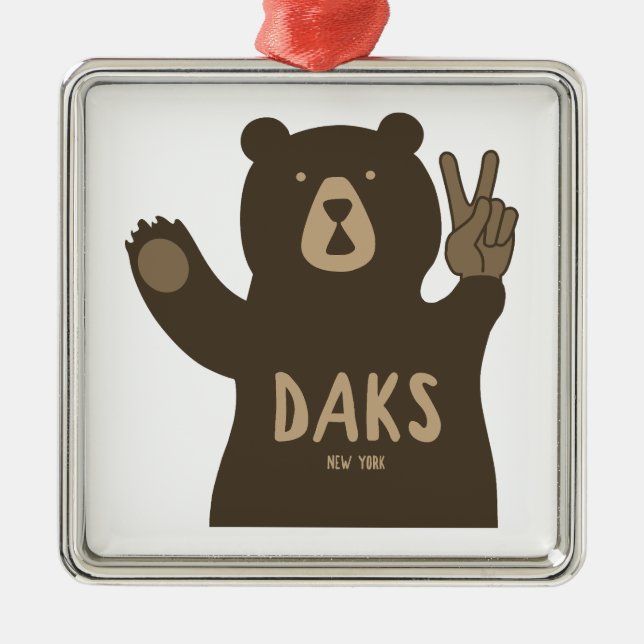 Adirondacks Peace Bear Metal Ornament (Front)