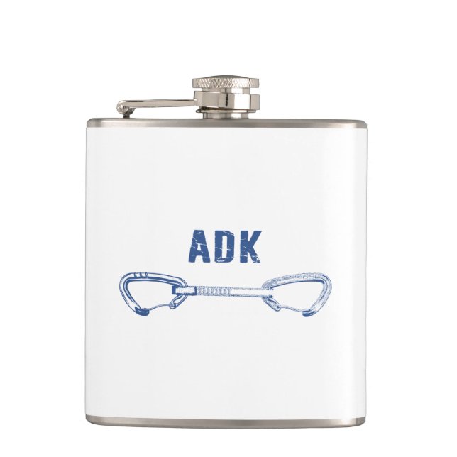 Adirondacks Rock Climbing Quickdraw Hip Flask (Front)