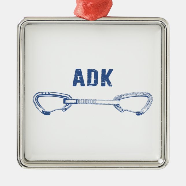 Adirondacks Rock Climbing Quickdraw Metal Ornament (Front)