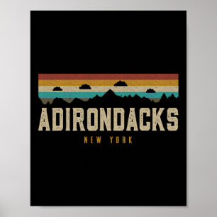 Adirondacks Vintage Mountains Hiking Camping New Y Poster