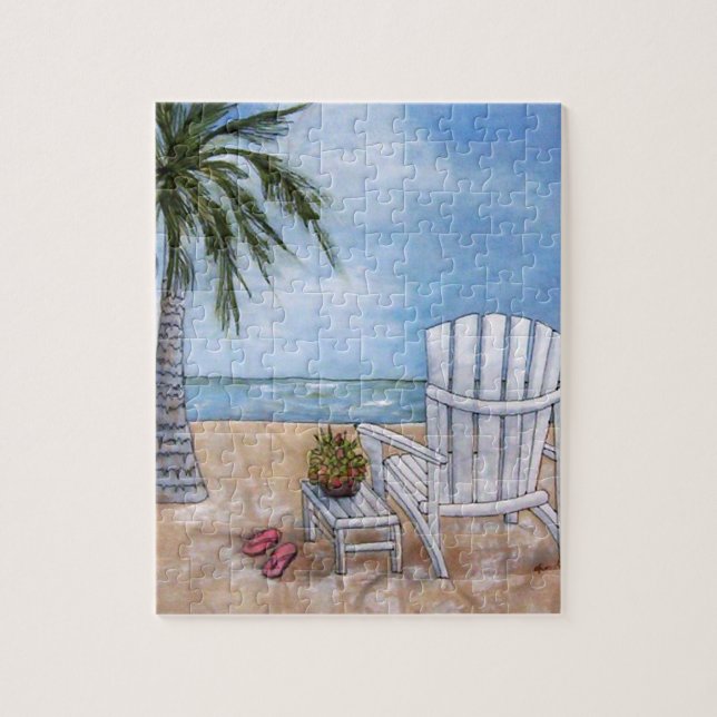 Adirondak Chair on Wrightsville Beach Jigsaw Puzzle (Vertical)