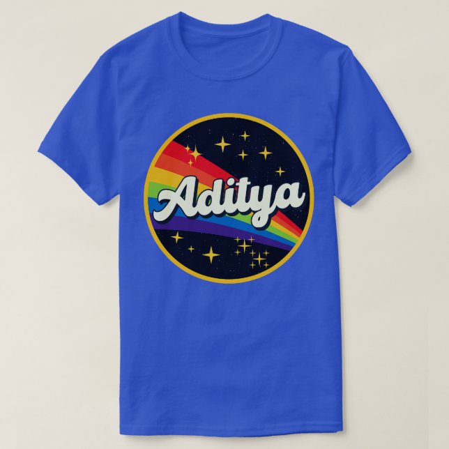 Aditya Rainbow In Space Vintage Style T-Shirt (Design Front)