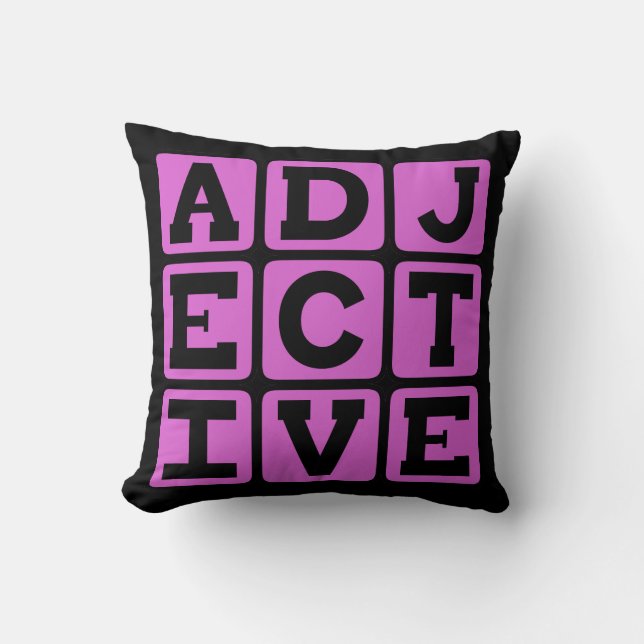 Adjective, Part of Speech Cushion (Front)