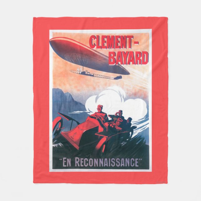 Adjudant Vincenot WWI Airship Promotional Poster Fleece Blanket (Front)
