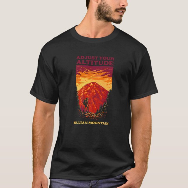 Adjust Your Altitude Sultan Mountain Hiking Colora T-Shirt (Front)
