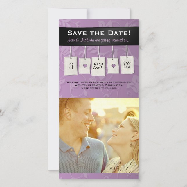 Adjustable Colour: DIY Save the Date Photo Cards (Front)