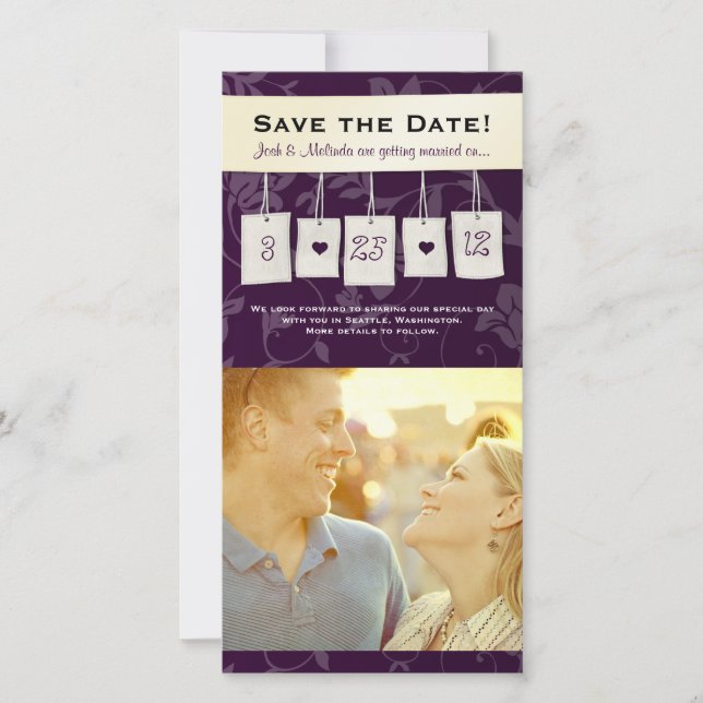 Adjustable Colour: DIY Save the Date Photo Cards (Front)