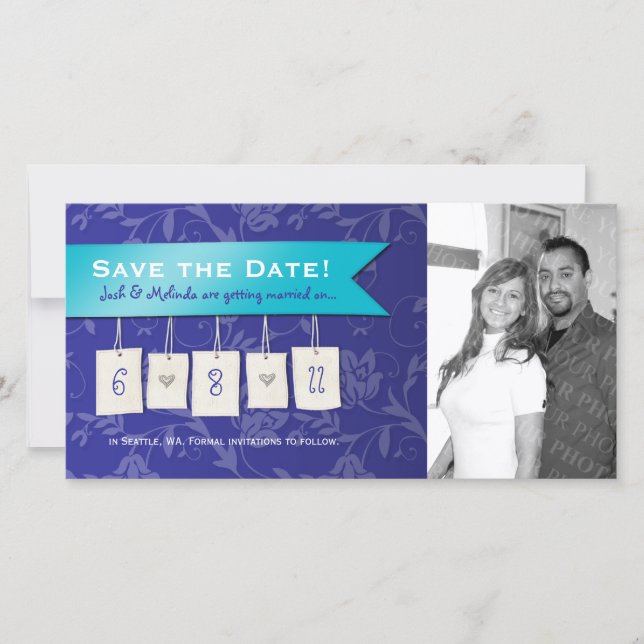 Adjustable Colour: DIY Save the Date Photo Cards (Front)