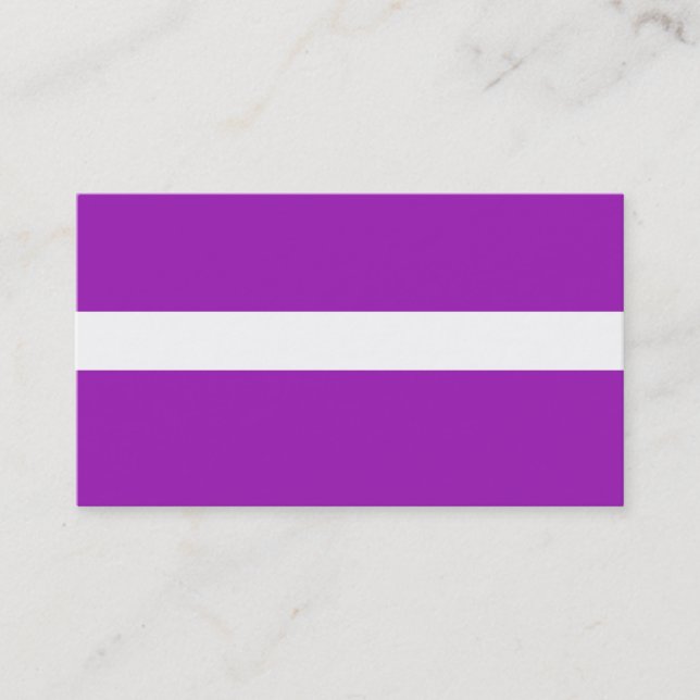 ADJUSTABLE Purple & White Business Card (Front)