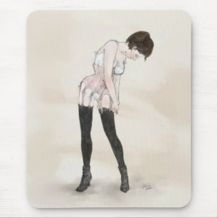 Adjusting Stockings Mouse Pad