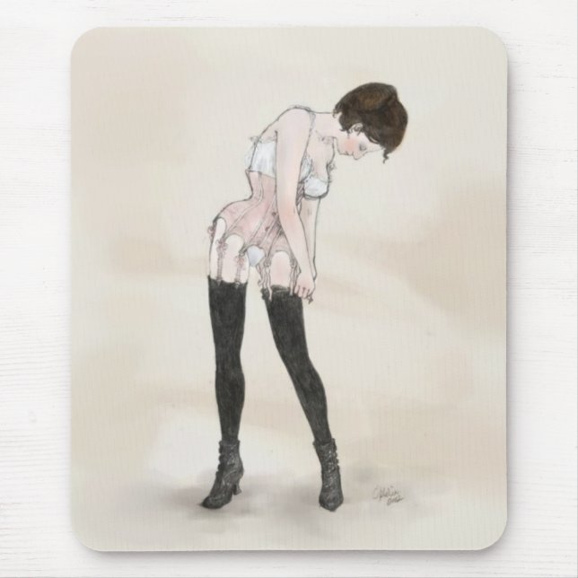 Adjusting Stockings Mouse Pad (Front)