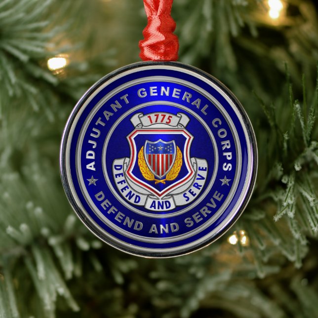 Adjutant General Corps AG Metal Ornament (Tree)