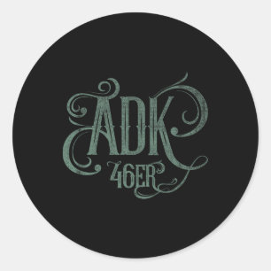 Adk 46er - Adirondack Mountains High Peaks Classic Round Sticker