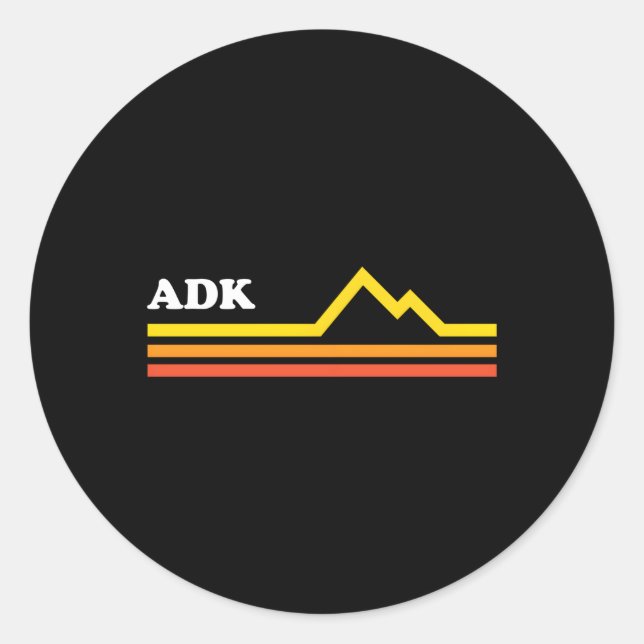 Adk Adirondacks New York Mountains Classic Round Sticker (Front)