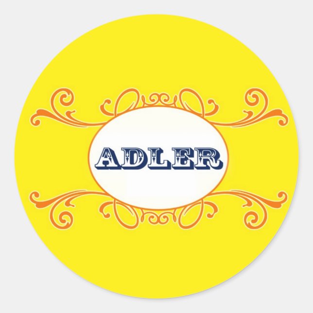 Adler Classic Round Sticker (Front)