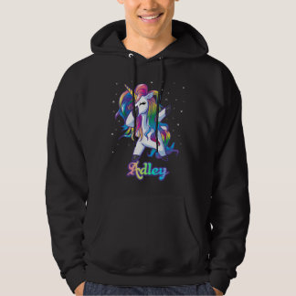 ADLEY Name Personalised Custom Rainbow Unicorn Dab Hoodie