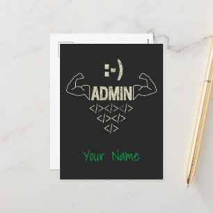 Admin Administrator IT Sysadmin Computer Scientist Holiday Postcard