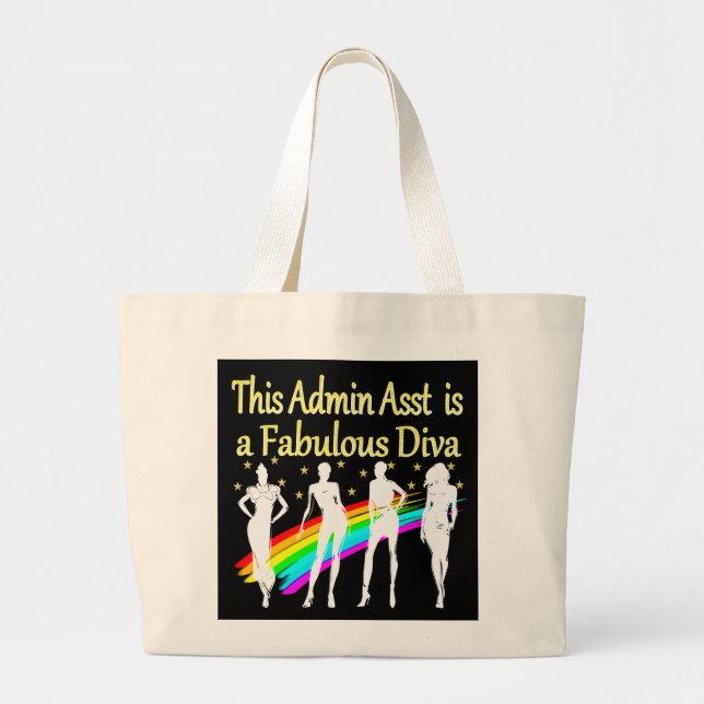 ADMIN ASST IS A FABULOUS DIVA LARGE TOTE BAG (Front)