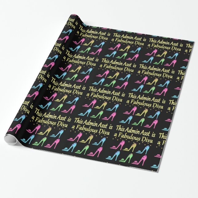 ADMIN ASST SHOE LOVER DESIGN WRAPPING PAPER (Unrolled)
