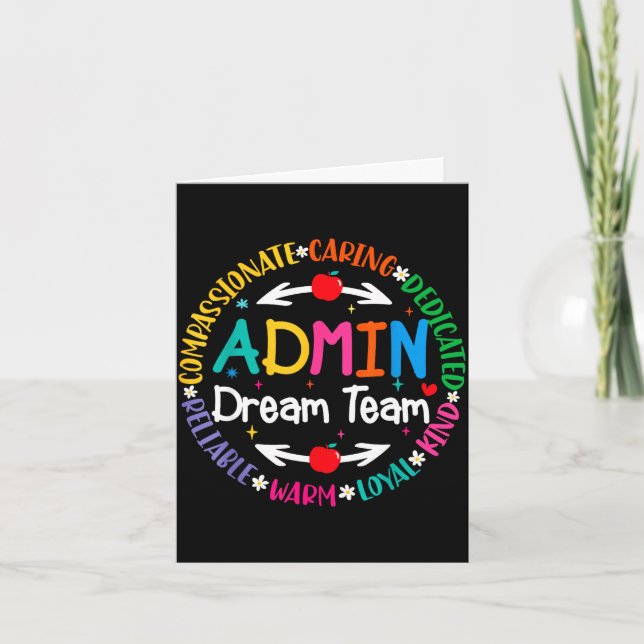 Admin dream team back to school front office card (Front)