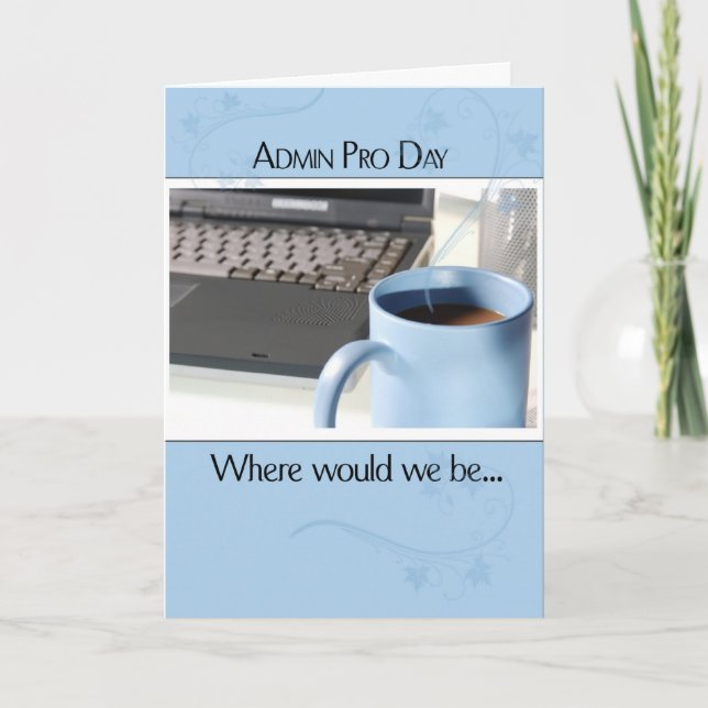 Admin Pro Day Coffee Computer Card (Front)