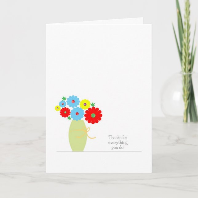 Admin Professionals Day Card, Colourful flowers Card (Front)
