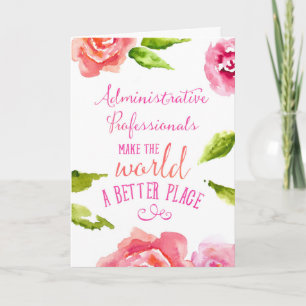 Admin Professionals Day Card Typographic Aphorism