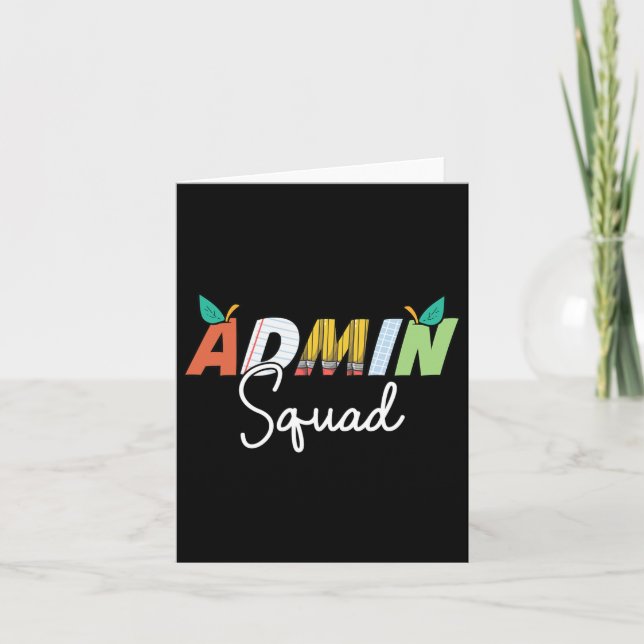Admin Squad Crew Team Back To School Teacher Squad Card (Front)