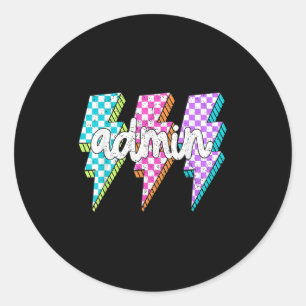 Admin Squad Lightning Bolt School Istant Principal Classic Round Sticker