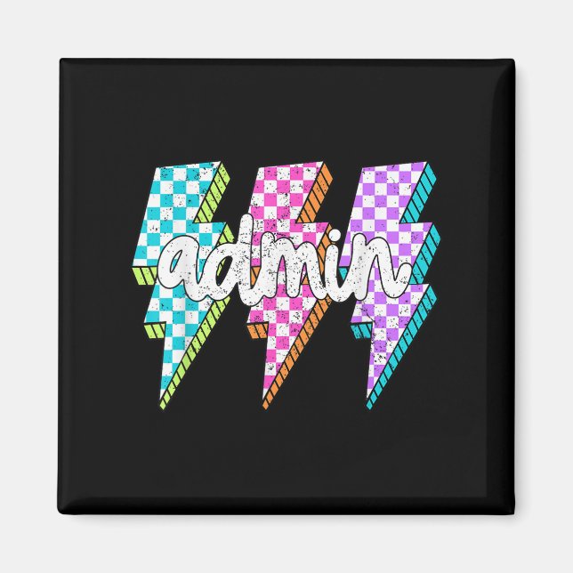 Admin Squad Lightning Bolt School Istant Principal Magnet (Front)