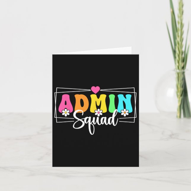 Admin Squad School Istant Principal Back To School Card (Front)