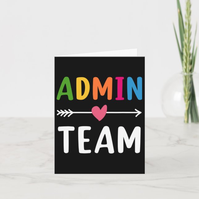 Admin Team Back To School Matching Group Squad  Card (Front)