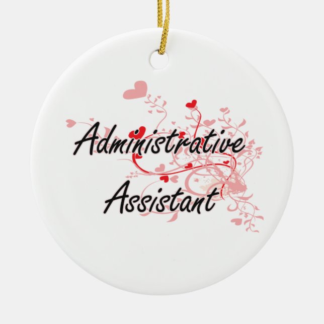 Administrative Assistant Artistic Job Design with Ceramic Ornament (Front)