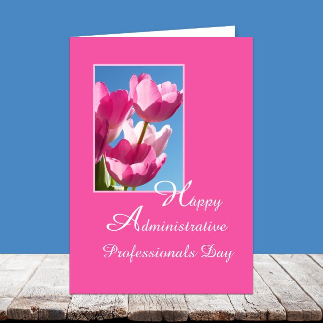 Administrative Assistant Day Card -- Pink Tulips (Creator Uploaded)