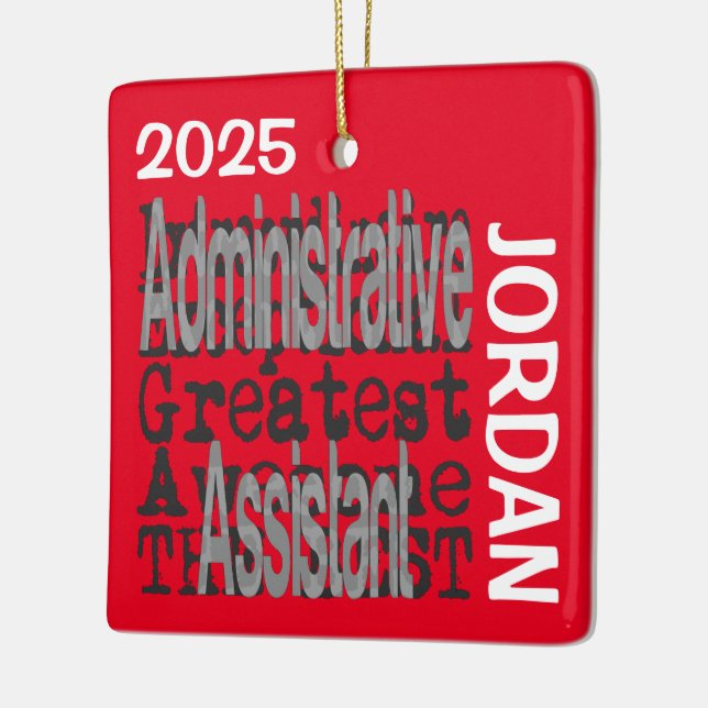 Administrative Assistant Extraordinaire CUSTOM Ceramic Ornament (Left)