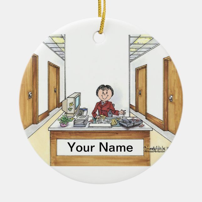 Administrative Assistant - Female Ceramic Tree Decoration (Front)