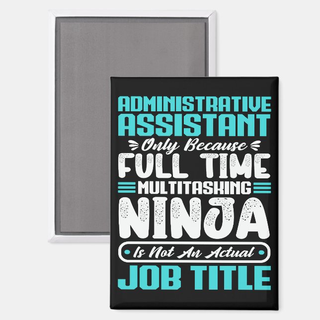 Administrative Assistant Job Title Profession Magnet (Front/Back)