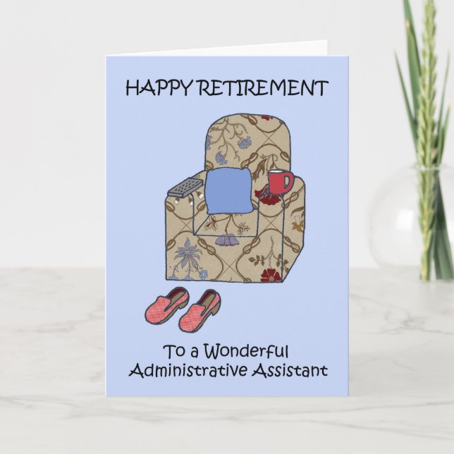 Administrative Assistant Retirement Cartoon. Card (Front)
