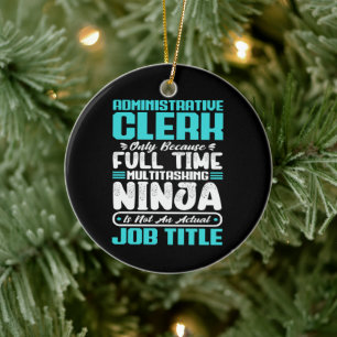 Administrative Clerk Job Title Profession Skills Ceramic Ornament