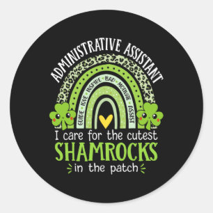 Administrative Istant St Patricks Day School Front Classic Round Sticker