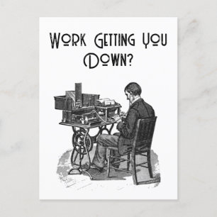 Administrative Professional Day Male Typist Art Holiday Postcard