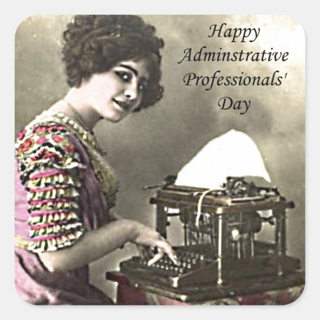 Administrative Professional Day Vintage Photo Square Sticker (Front)