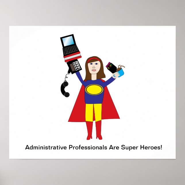 Administrative Professional Hero Personalize Funny Poster (Front)