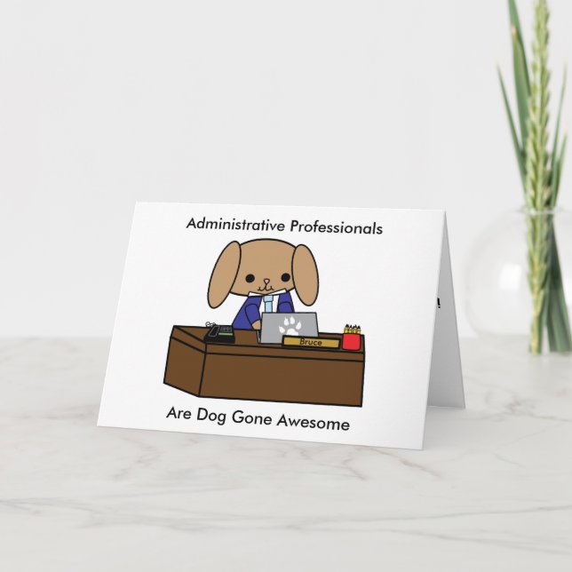 Administrative Professional Male Dog Personalise Card (Front)