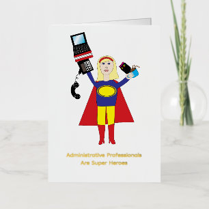 Administrative Professional Super Hero Blonde Funn Foil Greeting Card