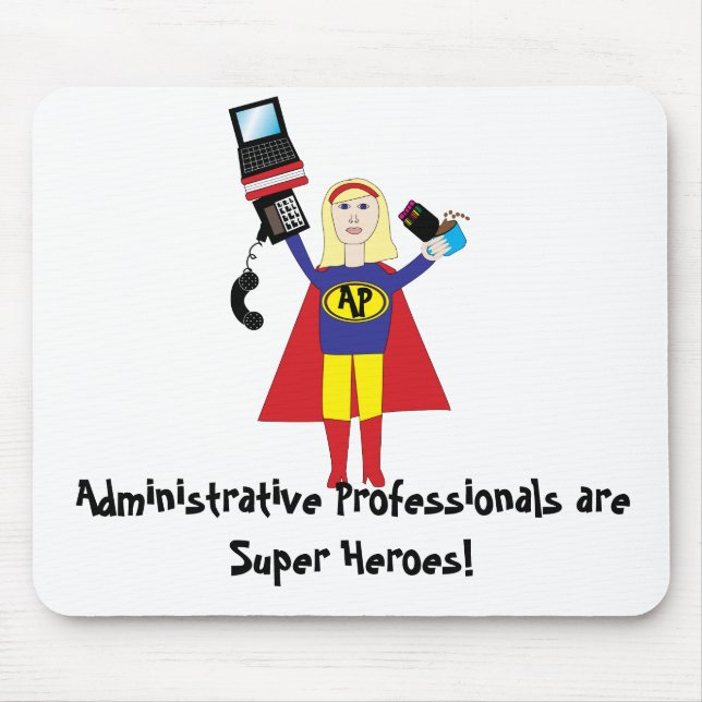 Administrative Professional Super Hero Mousepad (Front)