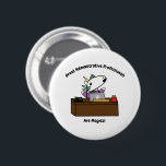 Administrative Professional Unicorn Personalise 6 Cm Round Badge<br><div class="desc">A female unicorn works hard on her computer at her desk.  The text says,  "Great Administrative Professionals Are Magical",  but can be changed and customised to fit your needs.</div>