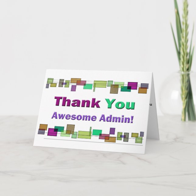 Administrative Professionals Day Awesome Admin Card (Front)