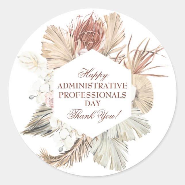 Administrative Professionals Day Classic Round Sticker (Front)